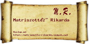 Matriszottó Rikarda névjegykártya